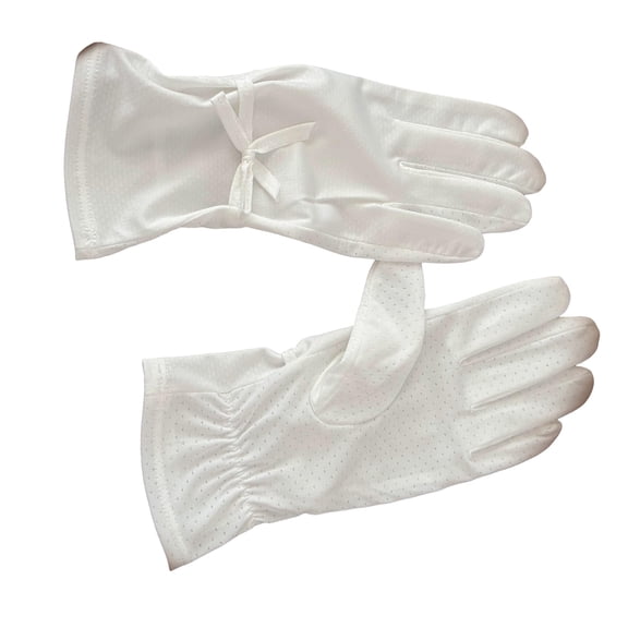 Sun Protective Cooling Gloves Cooling Gloves Fishing Sunblocking Hand Gloves Bowknot Handwear Thin Gloves for Adult