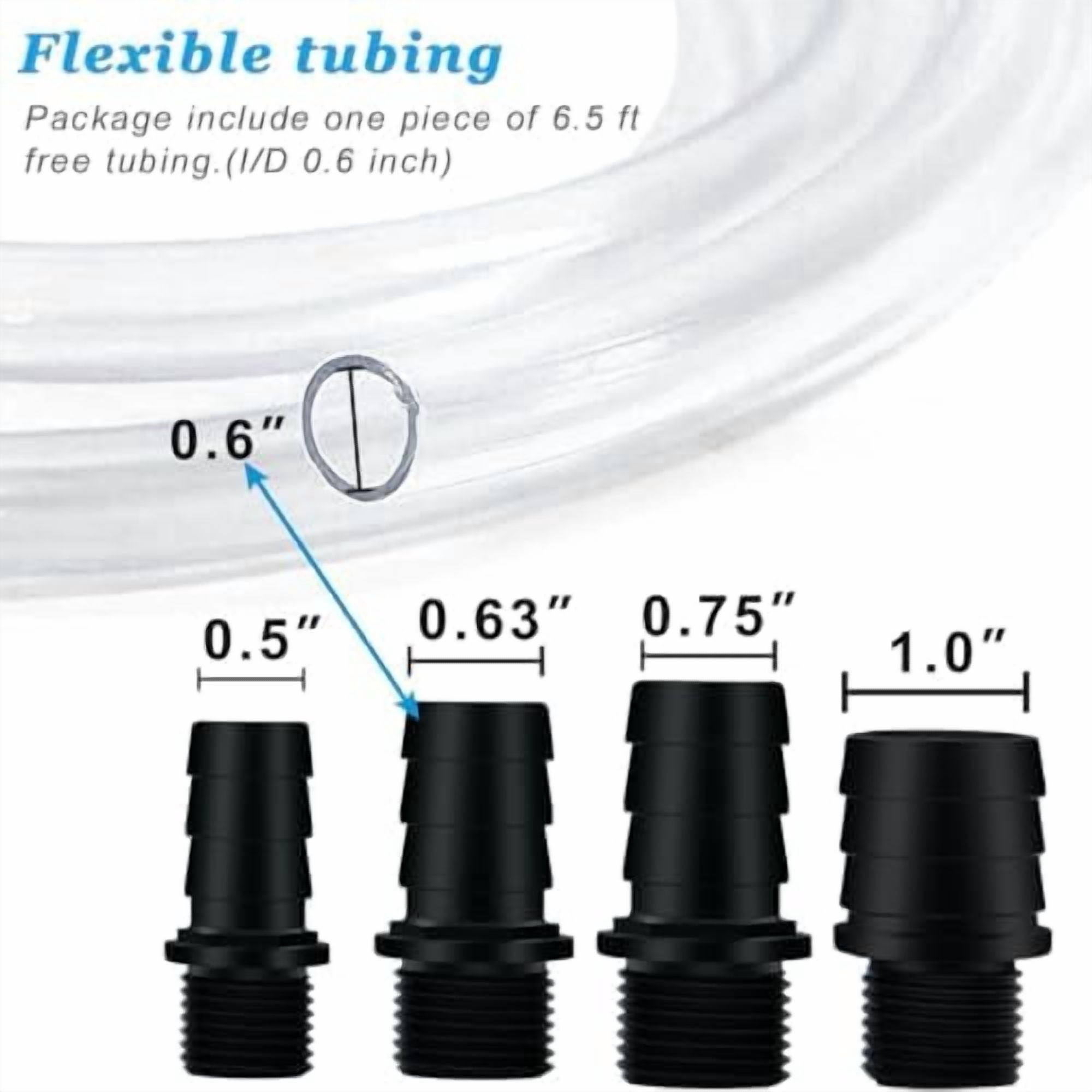 Large Flow: 800GPH（3000L/H）Submersible Pump with 6.5 ft Tubing, 45Watt Durable Fountain Water Pump With 4 Nozzles For Above 80 gallons Fish Tank or Pond