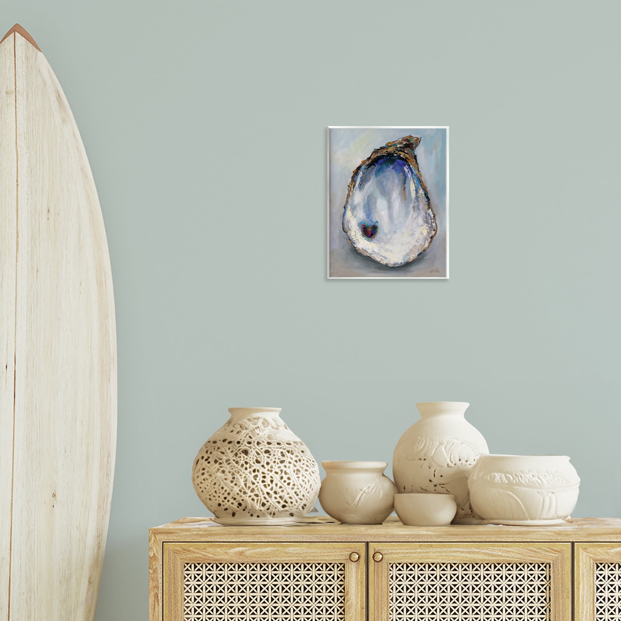 Stupell Industries Organic Oyster Shell Animals & Insects Painting Unframed Art Print Wall Art, 11 x 14