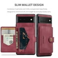thumbnail image 6 of Detachable Wallet Case for Google Pixel 6 Pro 5G 2021, Allytech PU Leather Credit Card Slot Holder Kickstand Flip Magnetic Snap 2 in 1 Functional Wallet Case for Pixel 6 Pro (6.7"), Red, 6 of 7