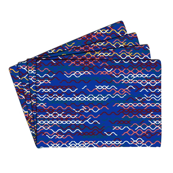 eloria Abstract Printed Table Heat Resistant Placemats Dining Table Mats Cotton Canvas, Set of 4, 16,x18 Inch