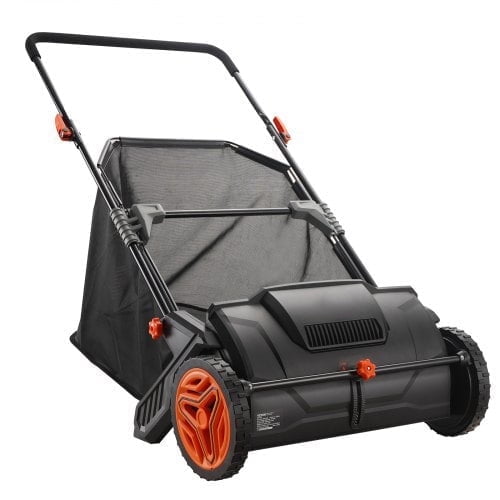 EFASTCART 21-Inch Push Lawn Sweeper | Heavy-Duty Steel Frame, Dual Brush System & 3.5 cu. ft. Leaf and Grass Collection Bag for Lawn and Garden Cleanup