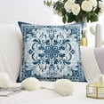 thumbnail image 3 of Blue Bohemian Flowers Decorative Pillows Inserts & Covers,Soft Pillow Cas Covers,linen Pillowcases Double-sided Printing for Sofa Couch Outdoor Decor,Decorative Set Of 2,20x20 Inches, 3 of 7