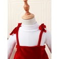 thumbnail image 4 of Bagilaanoe 2Pcs Toddler Baby Girls Christmas Clothes Ribbed Long Sleeve Turtleneck Tops + A-Line Velvet Dress 6M 12M 18M 24M 3T 4T Kids Casual Outfits, 4 of 6