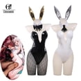 thumbnail image 2 of Disfraz de conejita blanca de diosa de la victoria de ROLECOS NIKKE, traje de conejita negra, traje de cosplay sexy para mujer, monos blancos y negros, 2 of 5