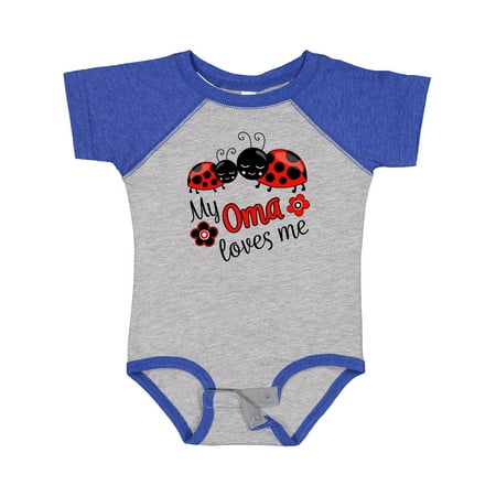 

Inktastic My Oma Loves Me with Cute Ladybugs Gift Baby Boy or Baby Girl Bodysuit