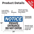 thumbnail image 2 of Private Office Do Not Enter OSHA Notice Rigid Plastic Sign 24 Inch x 18 Inch - 10 Pack, 2 of 8