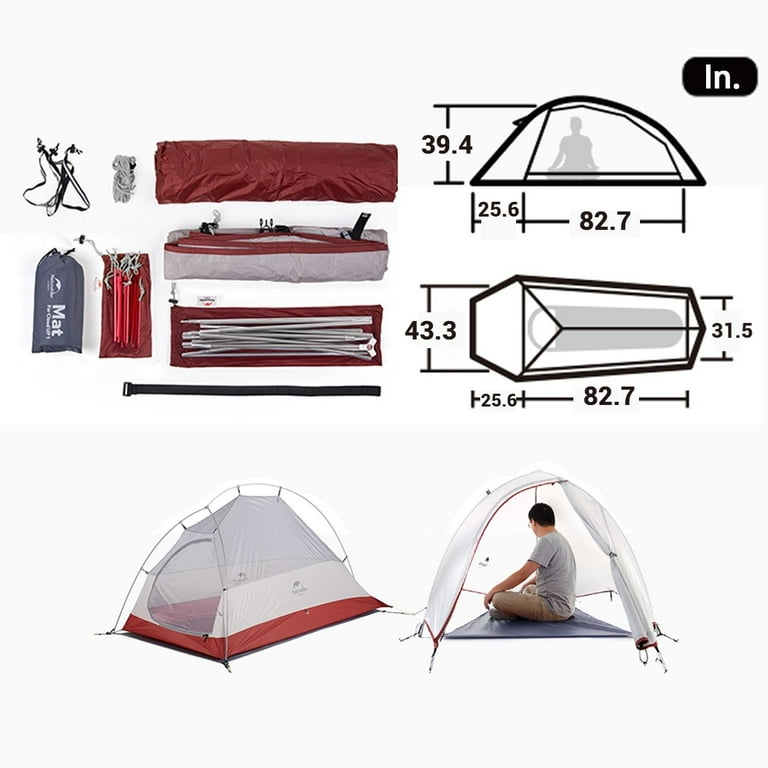 Naturehike, Cloud-up 1-person Camping Tent, 210T Polyester/20D