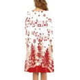 thumbnail image 3 of FKELYI Music Christmas Women Xmas Dress Festival Party A Line Skater Casual Twirly Dress Loose Snowflake Forest Women Dresses Long Crew Neck Size 2XL, 3 of 4