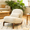White, variant on Leumius Accent Chair with Solid Wood Legs and Soft fabric Cushion, Cozy Bedroom Chair, Comfy Armless Reading Chair for Apartment Waiting Room Balcony Green