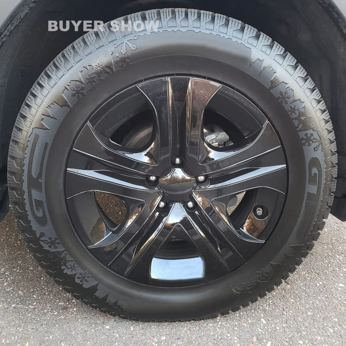 HECASA 17" Wheel Covers Hub Caps Set of 4 Full Rim Compatible with 2013 2014 2015 2016 2017 2018 Toyota Rav4 LE - Black