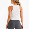 thumbnail image 2 of Women's Ribbed Racerback Tank Tops, Soft Stretchy Sleeveless Scoop Neck Notch Cropped Tops for Yoga Workout Daily Wear, 2 of 6