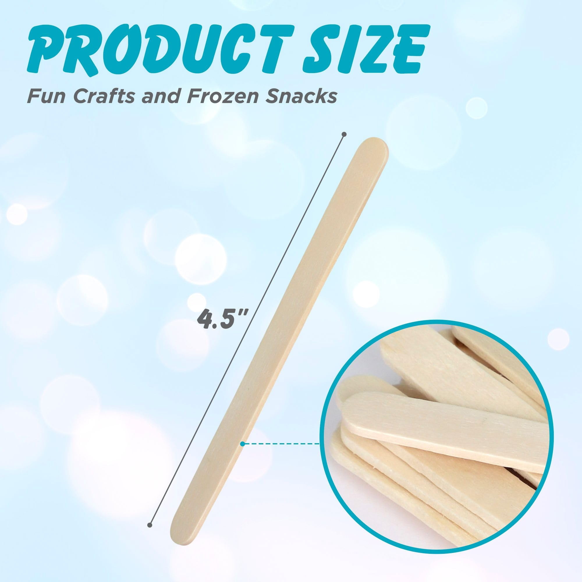 Darice 2000 Pcs Popsicle Stick, 4.5" Natural Wood Craft Sticks Supplies, Ice-Cream Stick Pop, Ages 3+