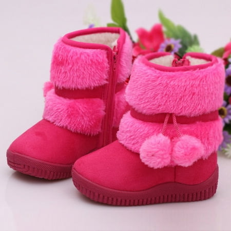 Herrnalise Toddler Snow Boots For Boys Girls Kids Outdoor Shoes Non Slip Booties With Side Zipper Toddler Girls Shoes on Clearance