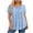 #0086-Light Blue, variant on Womens Tshirts Plus Size Round Neck Front Pleated Cherry Blossom Print Short Sleeve Loose Fit Tops Resort Holiday Color Retention Black Tops Women