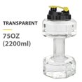 thumbnail image 2 of Botella De Agua Con Forma De Mancuerna De 2,2 L Petg Jarra De Agua Ecológica Para Deportes, Ejercicios Físicos, Para Gimnasio, Yoga, Correr, Andar En Bicicleta Y Acampar Al Aire Libre (Transparente), 2 of 9