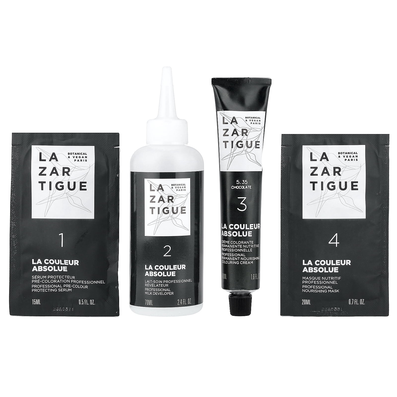 Lazartigue Permanent Hair Color, 5.35 Chocolate, 1 Application