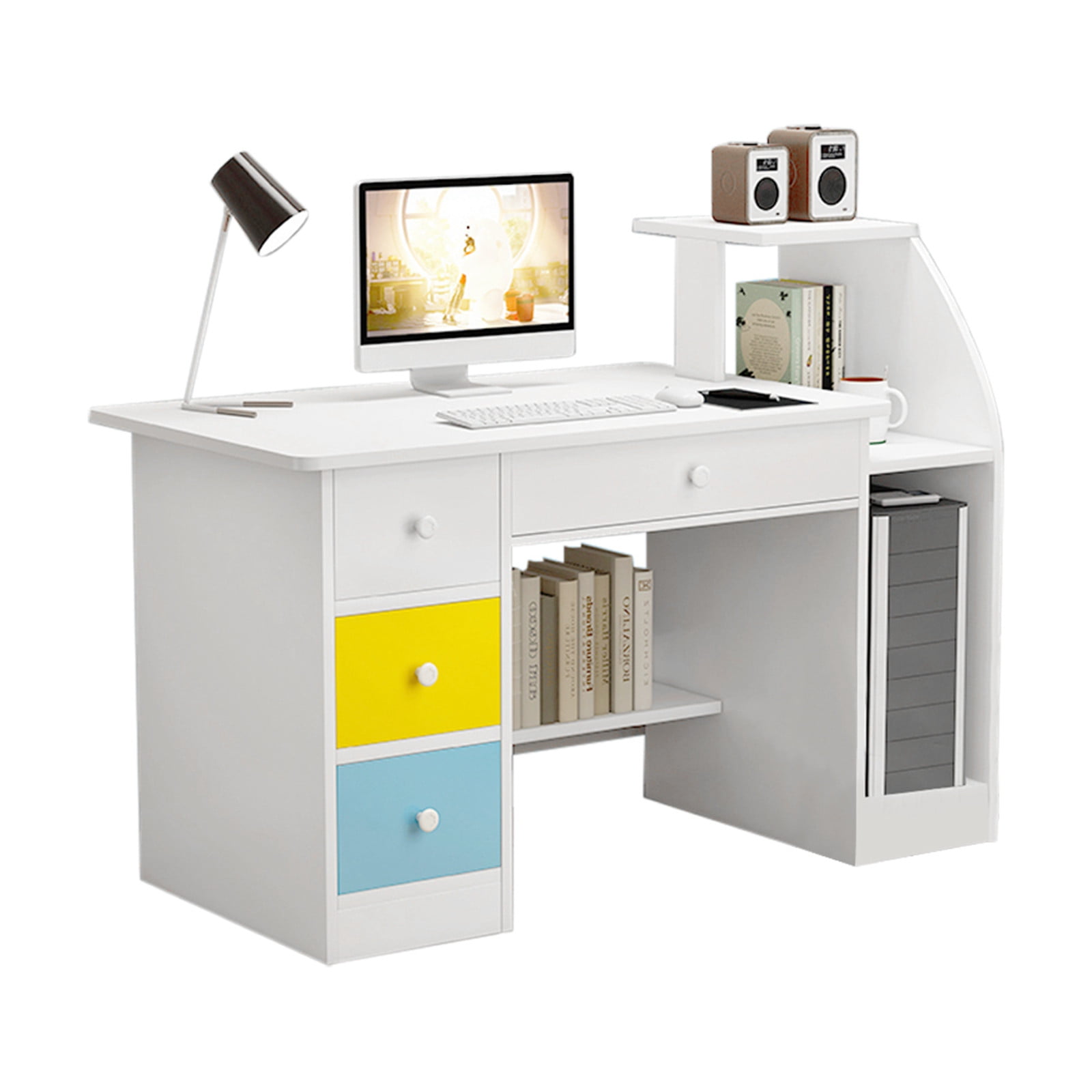 Simpleness Laptop Computer Desk with Drawer Shelf Office Home Modern