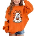 thumbnail image 5 of Enjoytime Halloween Crewneck Sweatshirt Ghost Graphic Long Sleeve Pullover Top Cute Fall Fashion Toddler Girl Clothes 1-14 Years, 5 of 7