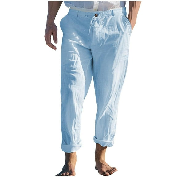 KeShDi Mens Workout Pants Men’S Sweatpants Men Solid Casual Multiple Zipper Button Pockets Outdoor Straight Type Fitness Pants Cargo Pants Trousers Light Blue 2X