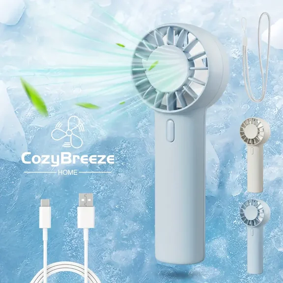 Portable Mini Turbo Handheld Fan, Pocket USB Rechargeable fan with 3-Speed Super Strong Wind Adjustable, Personal Travel Summer Cooling Eyelash Fan Gifts for Girls Boys Men Women- Indoor Outdoor