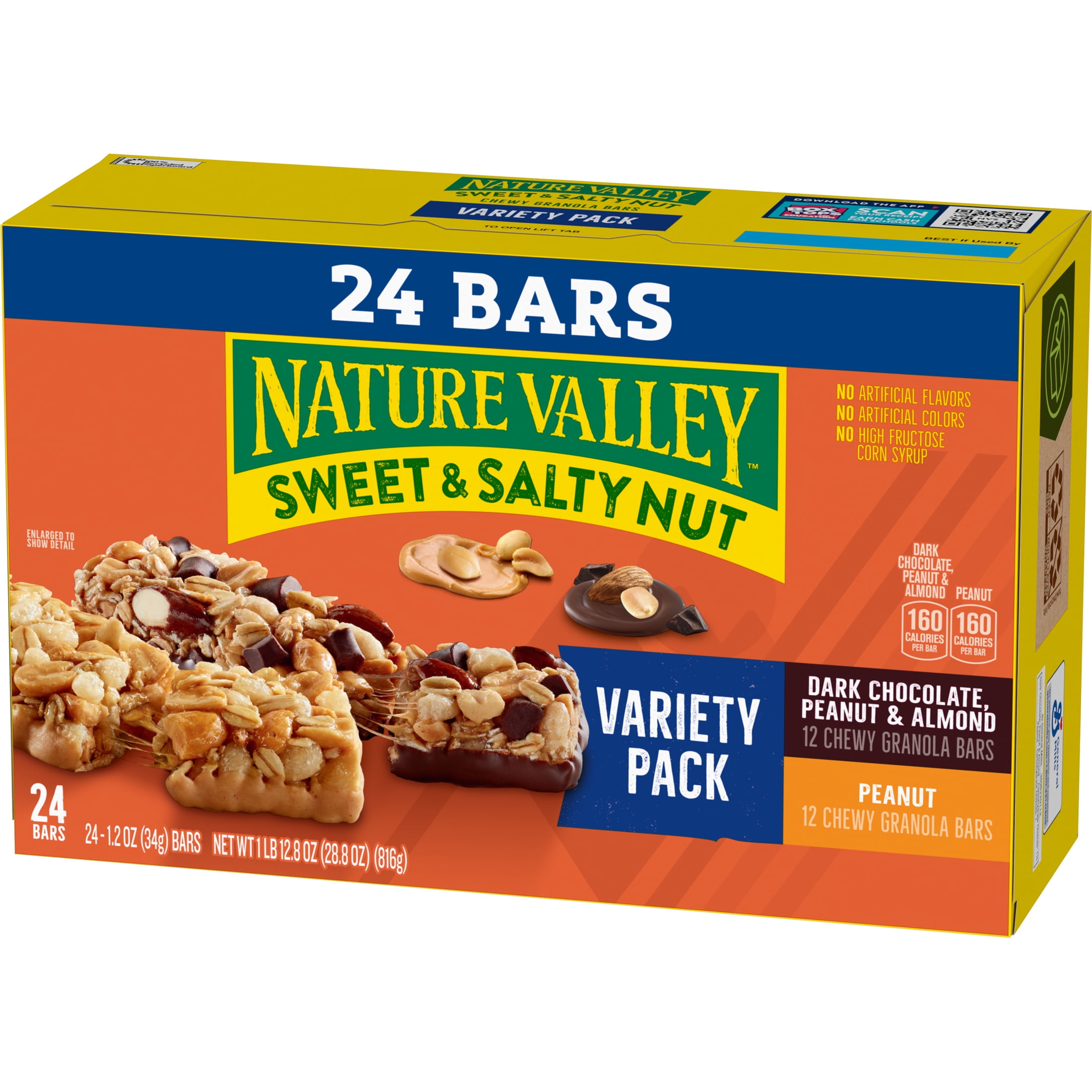 (4 pack) Nature Valley Sweet and Salty Nut Granola Bars, Variety Pack, 24 Bars, 28.8 oz