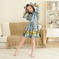 thumbnail image 3 of FORMRS Niños Bathrobe Unisex Hooded Robe Soft Plush Pajamas Sleepwear, Size 10-12T, Colorful Leaves, 3 of 7