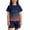 11#Navy209, variant on Shinyii Girls Outfits Gradient Letter Print Short Sleeve T-Shirt Shorts Set, Sizes 2-14