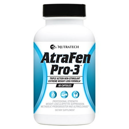 Nutratech Atrafen Pro-3 in 1 Stimulant Free Fat Burner Blend Provides Weight Loss and Appetite Suppression, A Daily Dose of Probiotics for Digestive Health, and an Entire Body Detox and