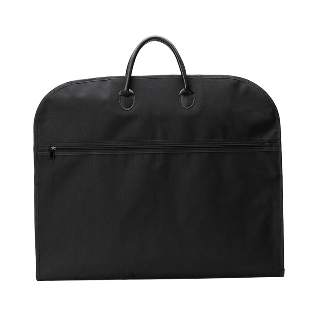 Uonlytech 1Pc Black Oxford Cloth Garment Bag for Suits with Double Handles for Travel Use