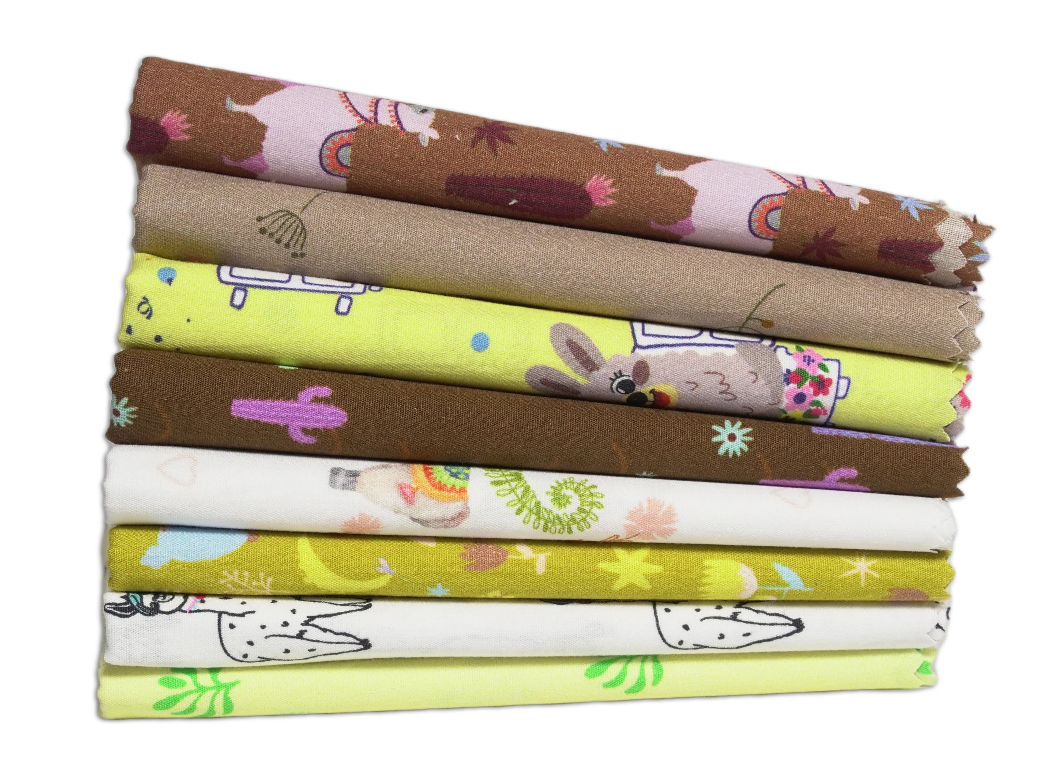 Soimoi 8 Pc Fat Quarter Bundle- African Animals Cartoons Print 18"x 22" DIY Patchwork- 100% Cotton Pre-Cut Quilting Fabric Multicolor