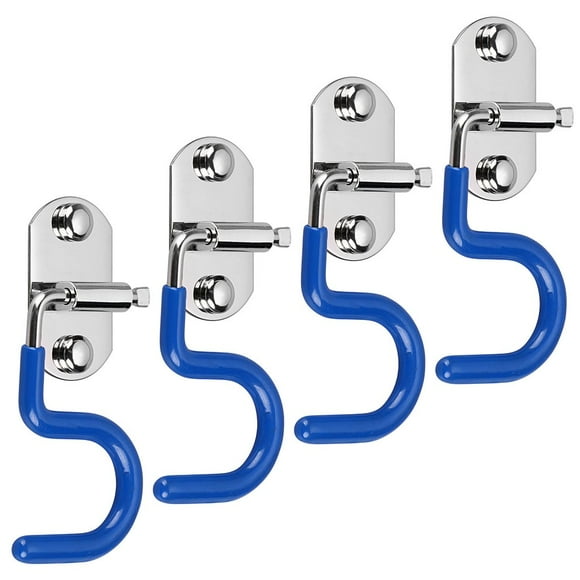 Sumnacon Organizador de soporte para escobas y fregonas, 4 piezas, tipo S, organizador de herramientas de limpieza montado en la pared, ahorrador de espacio, escobas, fregonas, soporte para rastrillos