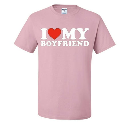 I Heart My Boyfriend Funny Mens T-shirts   Light Pink  2XL