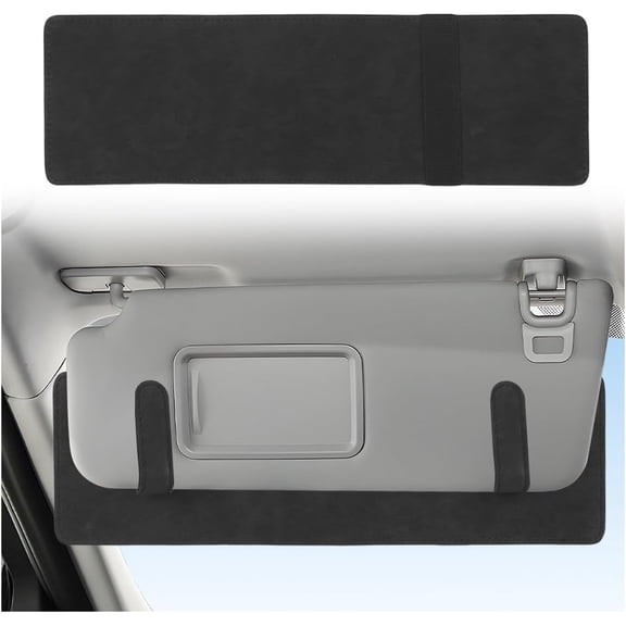 1 Piece Upgraded Sun Visor Extender for Car with Car Sunglass Holder to Block Sunlight Anti Glare Sun Visor Extenders for Cars Double-Clip Visor Extender Attachment for Cars Visors, Black