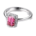 thumbnail image 2 of .50 Carat Ruby and Diamond Halo Engagement Ring in White Gold, 2 of 4