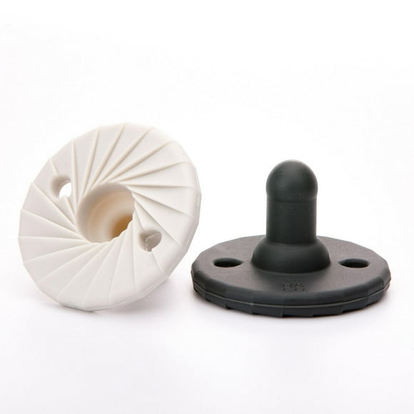 Doddle & Co - Bébé, nourrisson - Sucette en silicone Tokyo Pop - Étape 2 - Forme naturelle - Paquet de 2 - Colombe / Charbon