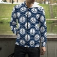 thumbnail image 2 of Sudadera con capucha y cremallera con estampado 3D de ancla náutica mediterránea para hombre, mujer y niño, 2 of 5