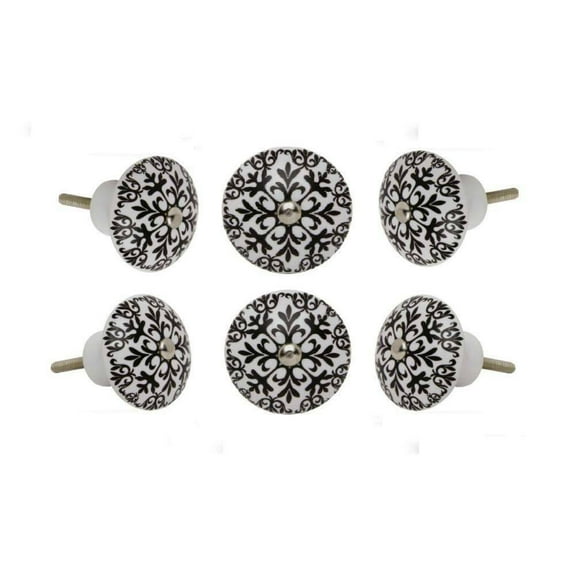 Set of Six Ceramic Morocco Cabinet Knobs by Trinca-Ferro