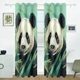 thumbnail image 2 of Panda Bamboo Leaves Green Black Out Curtains 84 Inch Length for Bedroom Living Room Windows 2 Panels Set, 2 of 6