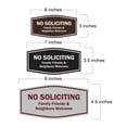 thumbnail image 4 of Fancy No Soliciting Family Friends & Neighbors Welcome Sign (Brushed Gold) - Medium, 4 of 5