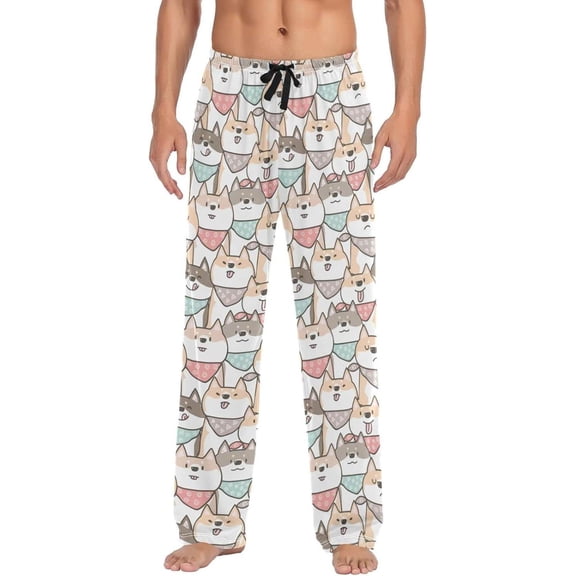 GZHJMY Dog Pajama Pants for Men, Lounge Pants Lightweight Men Pajama Bottoms with Drawstring Pockets, Christmas New Year Birthday Gifts, XX-Large