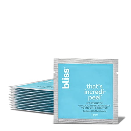 Bliss - That’s Incredi-peel Glycolic Resurfacing Pads | Single-Step Pads for Exfoliating & Brightening | Vegan | 15 ct.