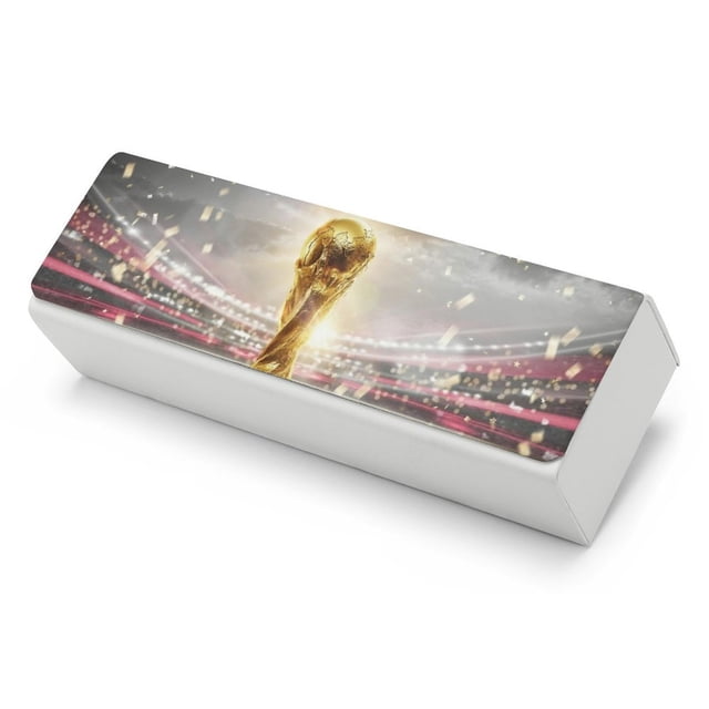 FIFA WORLD CUP Estuche Rígido para Gafas de Cuero PU Protector con Forro de Felpa Premium Suave para Hombres y Mujeres