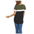 thumbnail image 2 of Nouveau T-Shirt Décontracté pour Femmes à Manches Courtes V Col Rond et T-Shirt à Épissure Imprimée à Rayures, 2 of 2