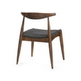 thumbnail image 4 of Set of 2 Rubberwood Dining Chairs with Ergonomic Backrest & Comfort Cushions, Walnut+Charcoal, 4 of 16