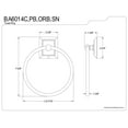 thumbnail image 2 of Kingston Brass BA6014ORB Millennium Towel Ring, Oil Rubbed Bronze, 2 of 3