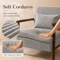 thumbnail image 3 of SESSLIFE Accent Chair with Storage Space, Upholstered Living Room Chairs with Waist Cushion & Wood Frame, Reading Armchair for Bedroom Sunroom, Gray, 3 of 9