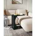 thumbnail image 3 of Tribesigns C-Shaped End Table Set of 2, Couch Table for Small Space, Small Sofa Side Table for Living Room, Bedroom (2PCS, Black), 3 of 5