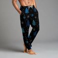 thumbnail image 4 of Wutalume Men's Drawstring Pocket Cuffed Casual Pants with Festive Christmas Print, Soft Home Sleep Pants for Holiday Season and Cozy Nights,Black L, 4 of 7