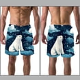 thumbnail image 3 of luoweisi Men's Beach Shorts Quick Dry Swim Trunks with Mesh Lining Galaxy Polar Bear M, 3 of 5